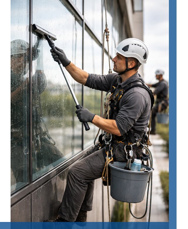 Мойка стеклянных фасадов в Туле от 203 р. | ВЫСОТНИК-Тул
