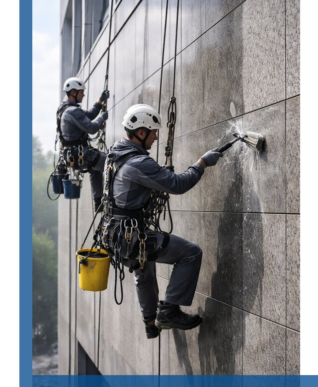 Профессиональная мойка фасада из керамогранита в Туле