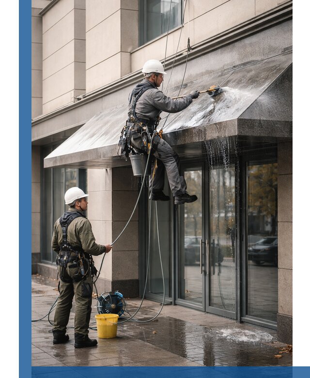 Профессиональная мойка козырьков и навесов в Туле