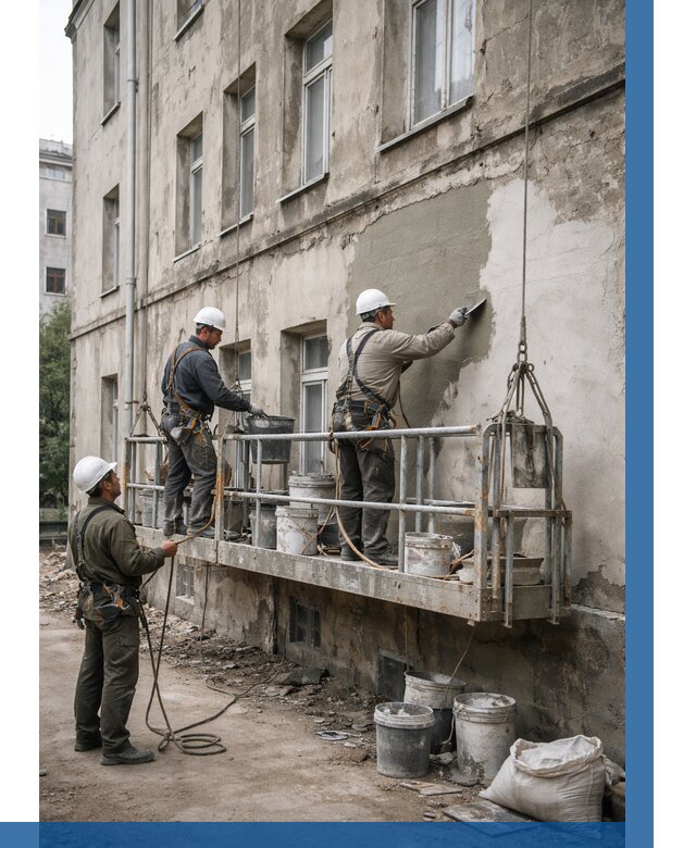 Капитальный ремонт фасада в Туле от 4271 р. | ВЫСОТНИК-Тул