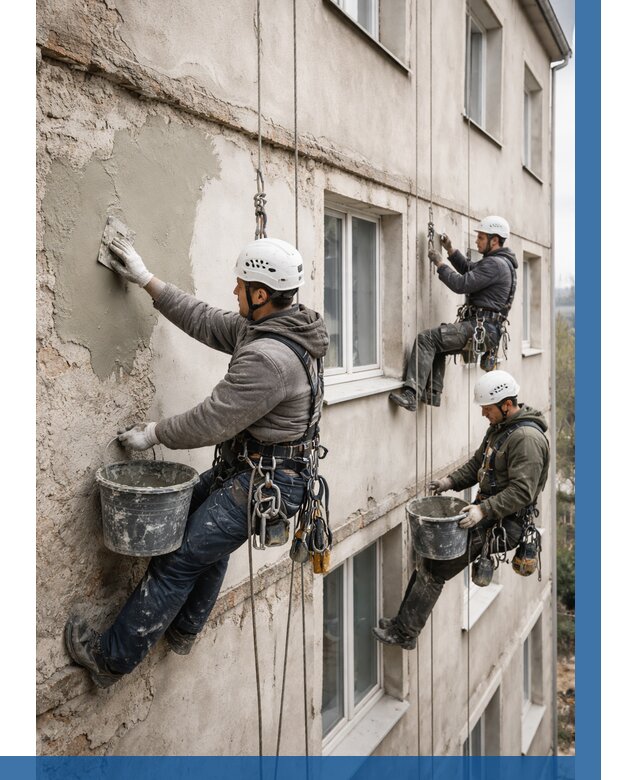 Ремонт штукатурного фасада в Туле от 763 р. под ключ | ВЫСОТНИК-Тул