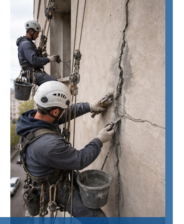 Заделка трещин на фасаде в Туле от 915 р. | ВЫСОТНИК-Тул