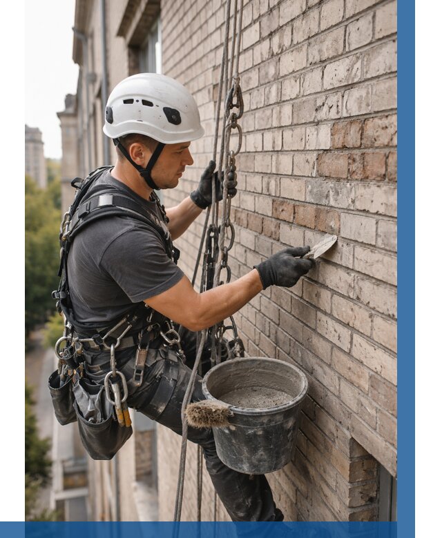 Ремонт кирпичной кладки фасада в Туле от 1830 р. | ВЫСОТНИК-Тул