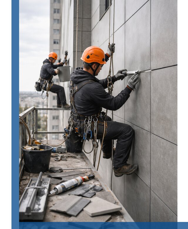 Профессиональный ремонт фасада из керамогранита в Туле