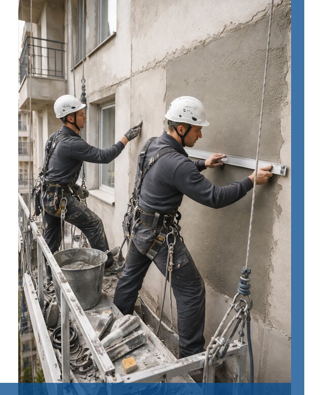 Штукатурка фасада на высоте в Туле от 915 р. | ВЫСОТНИК-Тул