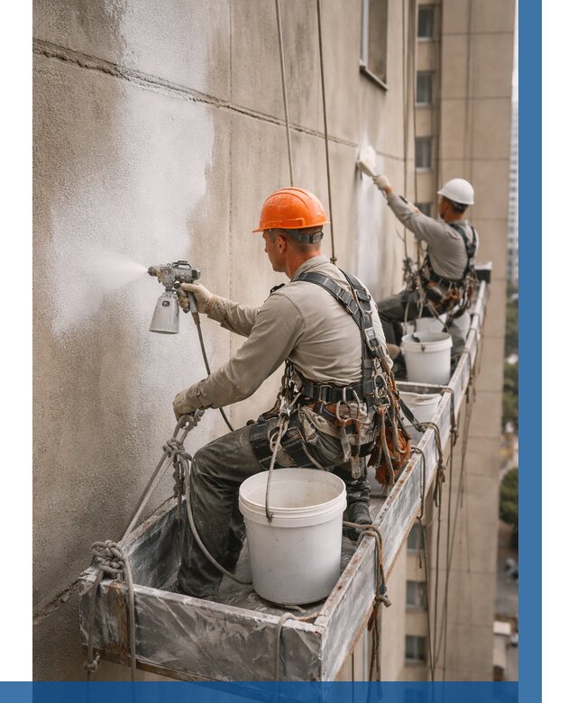 Грунтовка фасада на высоте в Туле от 122 р. | ВЫСОТНИК-Тул