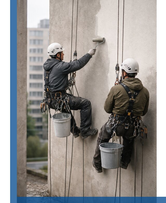 Покраска фасадов высотными альпинистами в Туле с гарантией