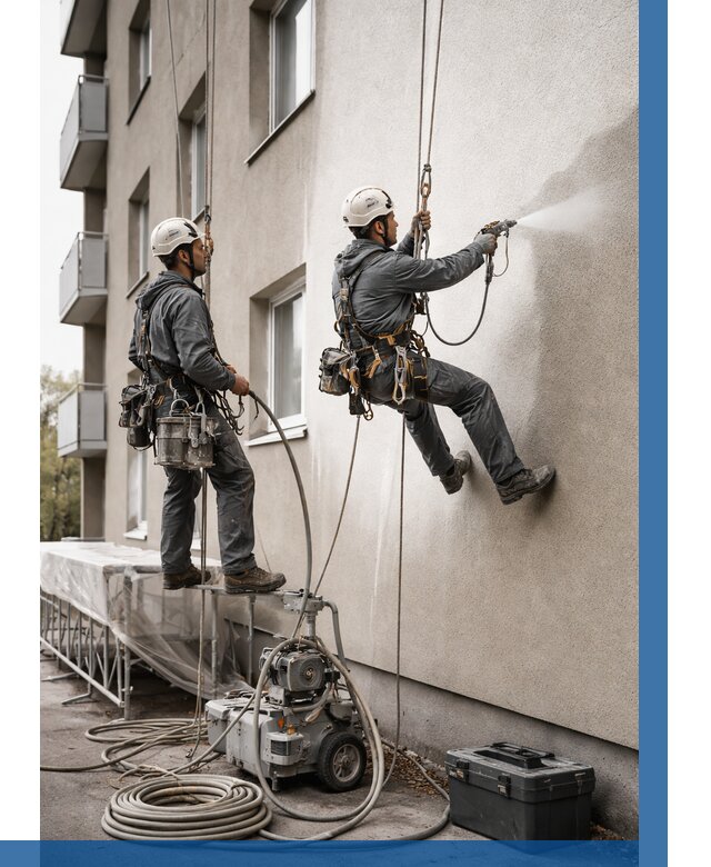 Безвоздушная покраска фасада в Туле от 224 р/м² | ВЫСОТНИК-Тул