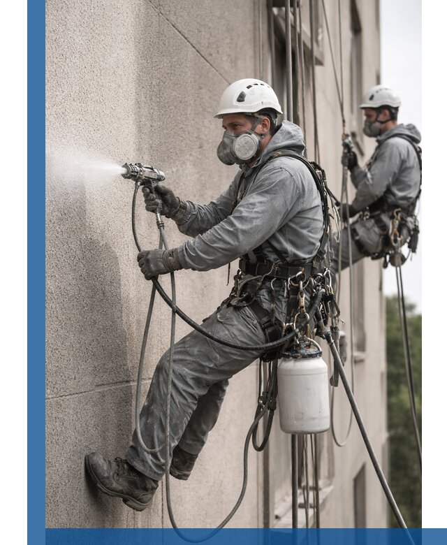 Безвоздушная покраска фасадов зданий в Туле профессионально