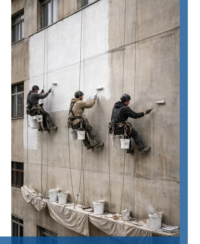 Покраска бетонного фасада в Туле от 356 р за м2 | ВЫСОТНИК-Тул