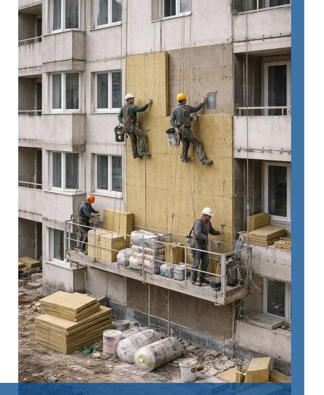 Утепление фасада минватой в Туле от 1525 р. | ВЫСОТНИК-Тул