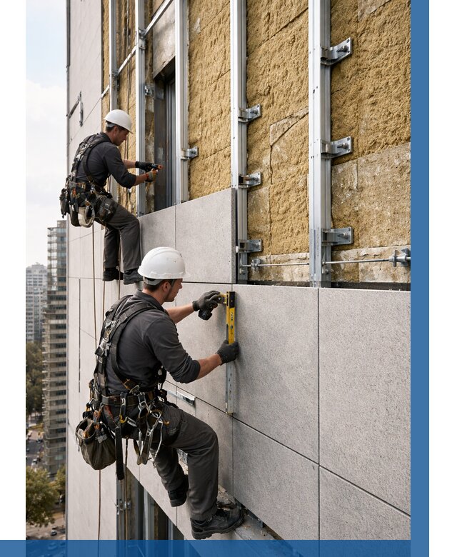 Монтаж вентилируемого фасада в Туле от 3559 р. | ВЫСОТНИК-Тул