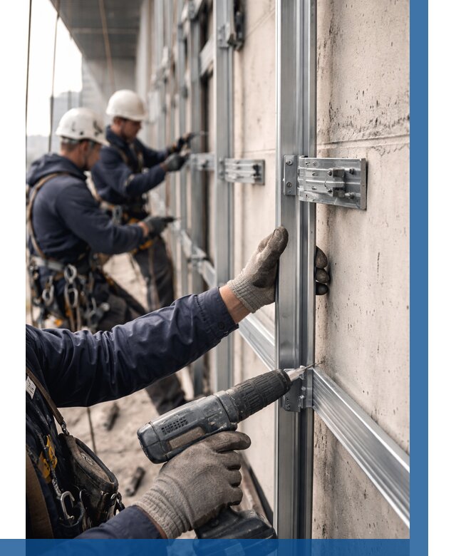 Монтаж подсистемы вентфасада в Туле от 864 р. | ВЫСОТНИК-Тул