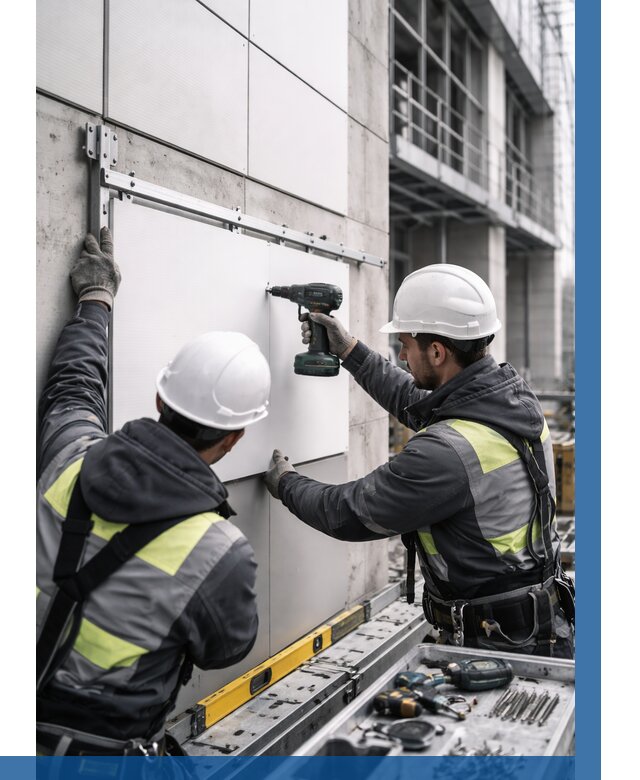 Монтаж композитных панелей фасада в Туле от 2542 р. | ВЫСОТНИК-Тул