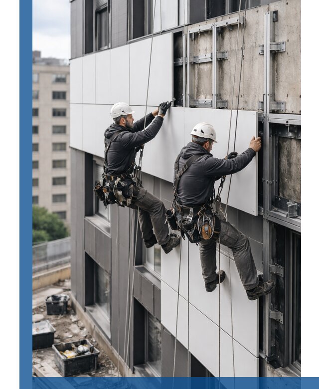 Монтаж композитных панелей фасада в Туле под ключ