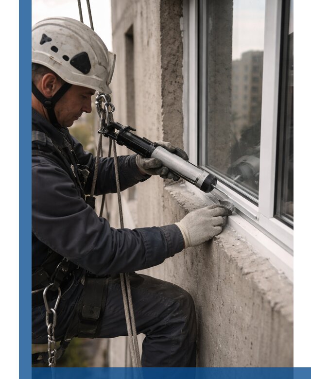 Герметизация оконных швов снаружи в Туле профессионально