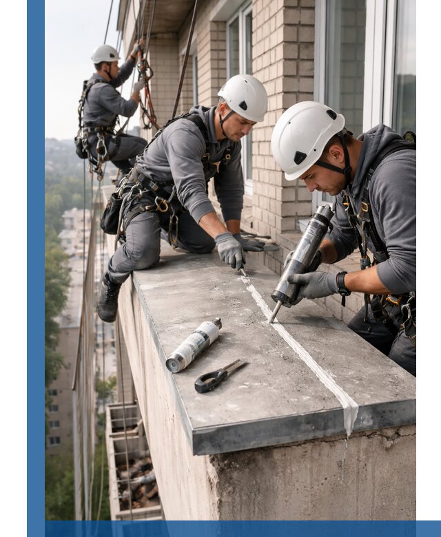 Герметизация балконного козырька в Туле профессионально