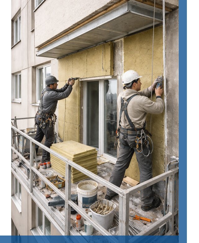 Утепление балкона снаружи в Туле от 1627 р. под ключ ВЫСОТНИК-Тул