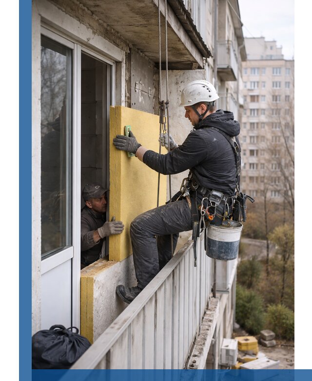 Профессиональное утепление балкона снаружи в Туле под ключ