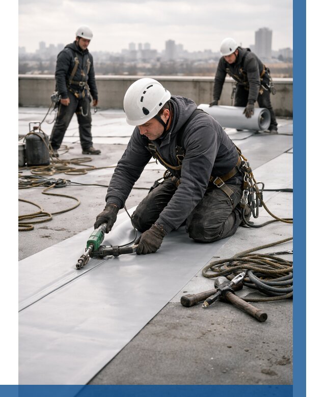 Ремонт мембранной кровли в Туле от 1830 р./м2 | ВЫСОТНИК-Тул