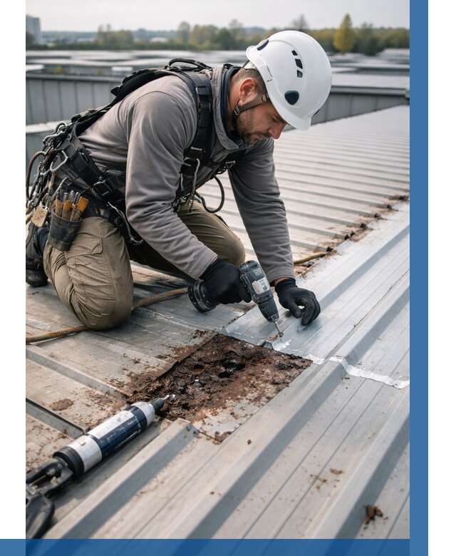 Ремонт профнастила на кровле в Туле от 712 р. | ВЫСОТНИК-Тул