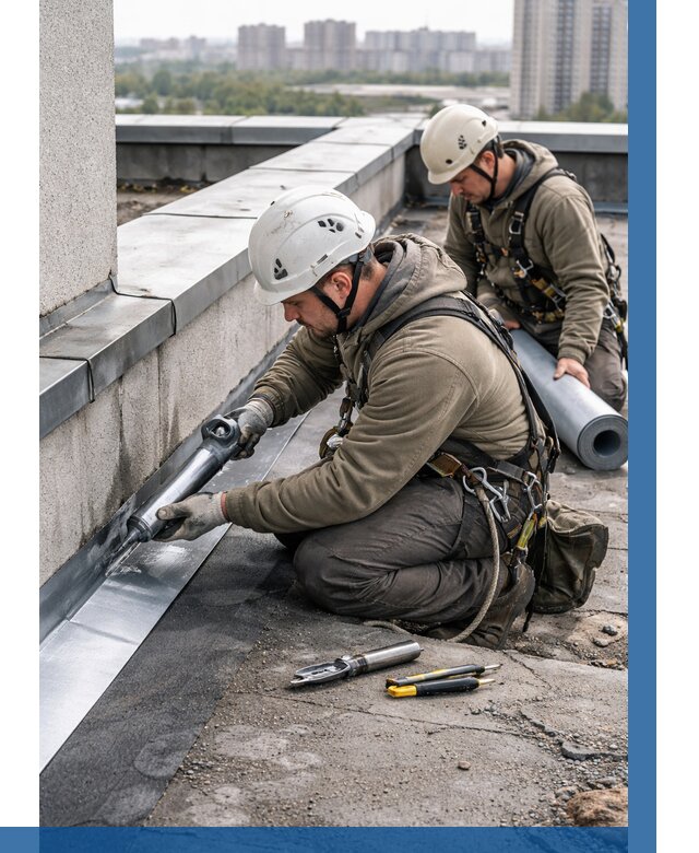 Ремонт кровельных примыканий в Туле от 1220 р. | ВЫСОТНИК-Тул