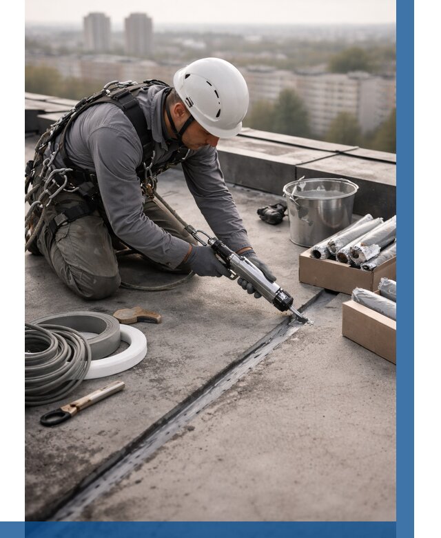 Герметизация швов кровли в Туле от 458 р./м2 | ВЫСОТНИК-Тул