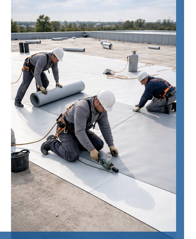 Монтаж мембранной кровли под ключ в Туле от 1220 р. | ВЫСОТНИК-Тул