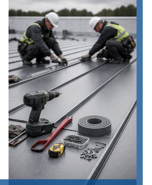 Монтаж фальцевой кровли в Туле от 1830 р. | ВЫСОТНИК-Тул