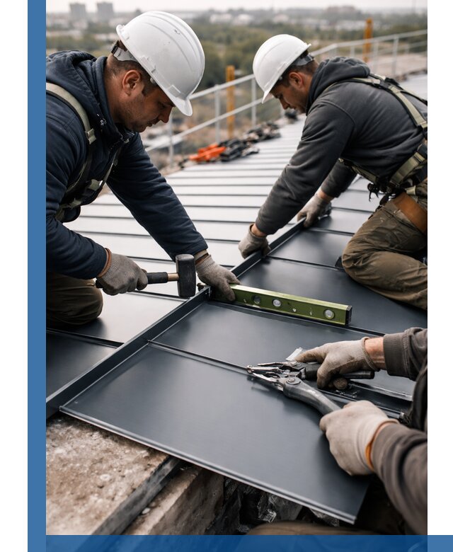 Монтаж фальцевой кровли в Туле для промышленных зданий