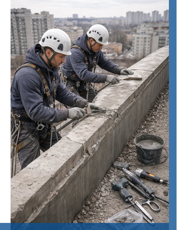 Ремонт парапета на кровле в Туле от 1525 р. | ВЫСОТНИК-Тул