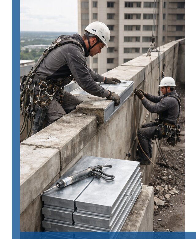 Замена парапетных крышек и установка новых в Туле