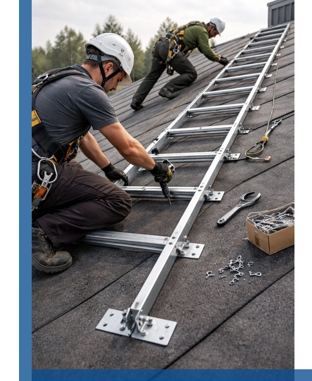 Профессиональный монтаж кровельной лестницы в Туле под ключ