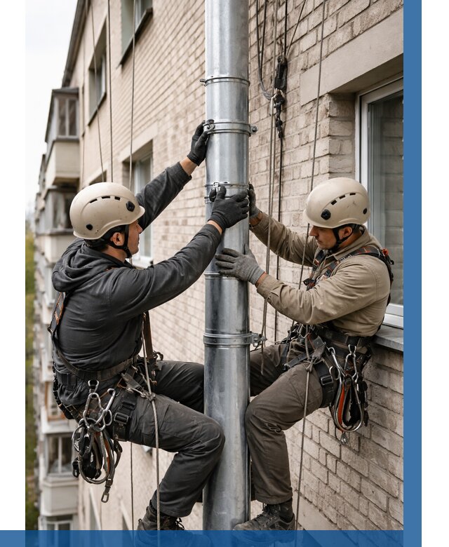 Замена водосточных труб в Туле от 6610 р. | ВЫСОТНИК-Тул