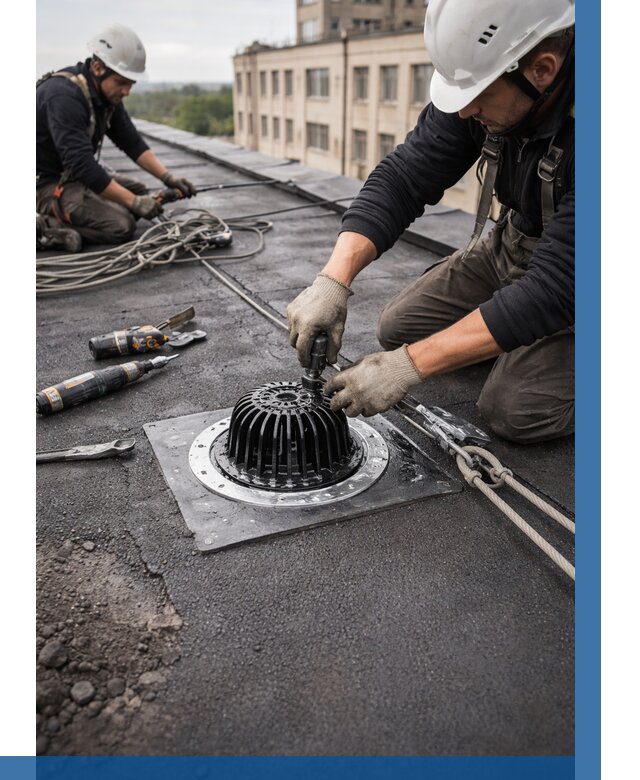 Установка водосточных воронок в Туле цена от 3559 р. | ВЫСОТНИК-Тул