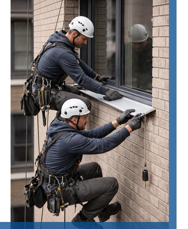 Монтаж оконных отливов под ключ в Туле от 3559 р. | ВЫСОТНИК-Тул