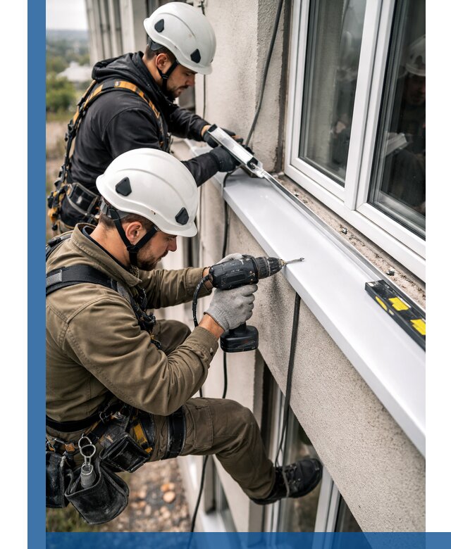Профессиональный монтаж оконных отливов и отведения воды в Туле