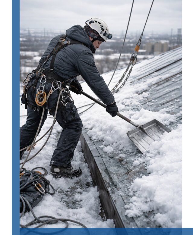 Профессиональная очистка кровли от снега и наледи в Туле