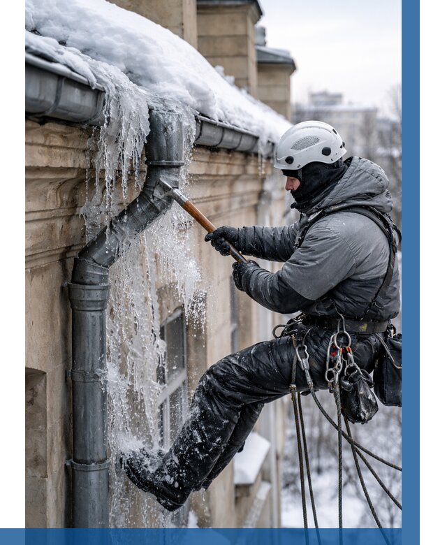 Очистка водостоков от льда в Туле от 3559 р. | ВЫСОТНИК-Тул