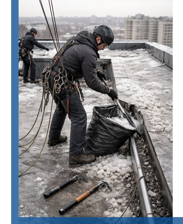 Аварийная очистка кровли в Туле от промальпинистов