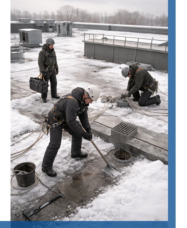 Абонентское обслуживание кровли зимой в Туле от 8135 р. | ВЫСОТНИК-Тул