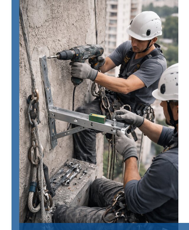 Установка кронштейнов кондиционера и крепежа в Туле