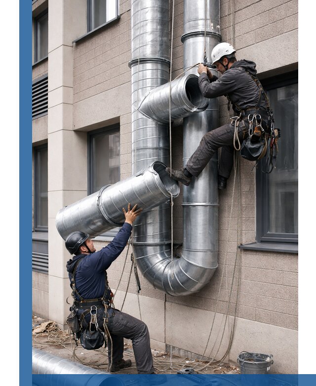 Монтаж фасадных воздуховодов в Туле с герметизацией и крепежом