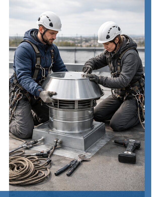 Установка дефлекторов на кровле в Туле от 4576 р. | ВЫСОТНИК-Тул