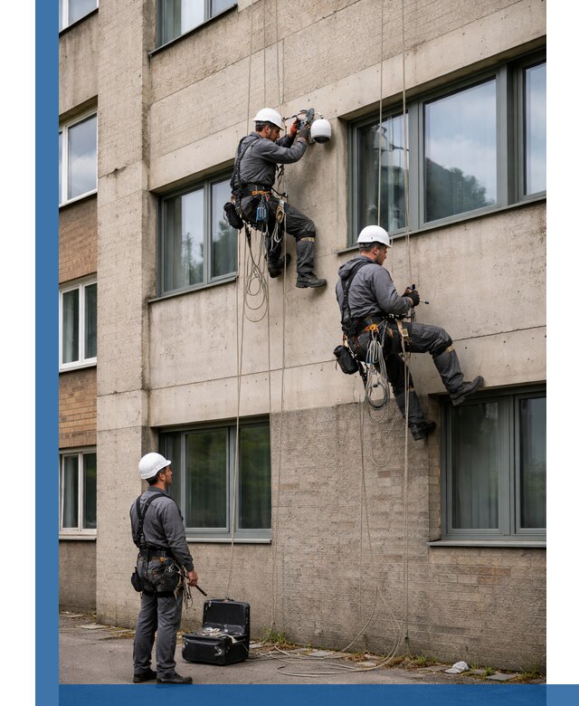 Монтаж фасадных камер видеонаблюдения в Туле под ключ