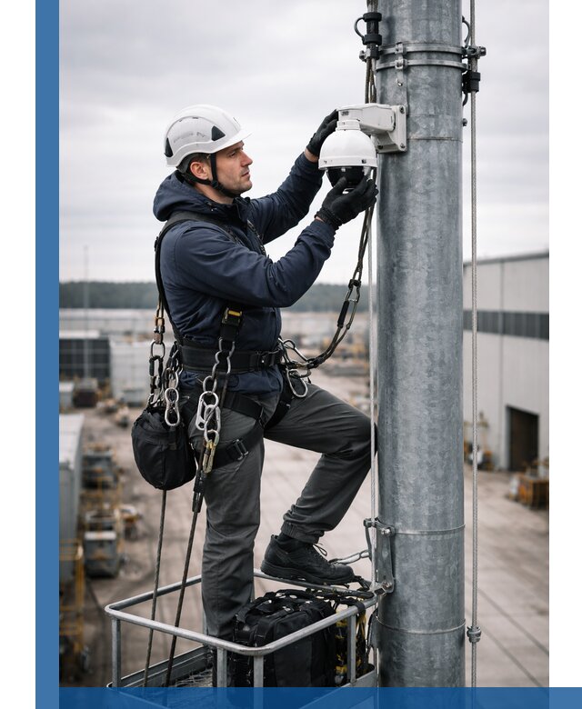 Профессиональная установка видеокамер на мачте в Туле