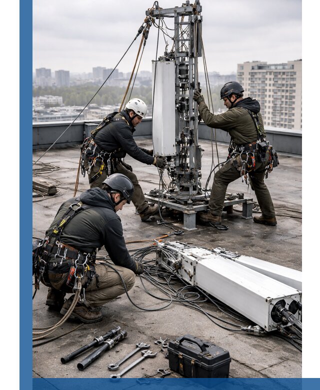 Демонтаж антенн на крыше зданий в Туле с гарантией