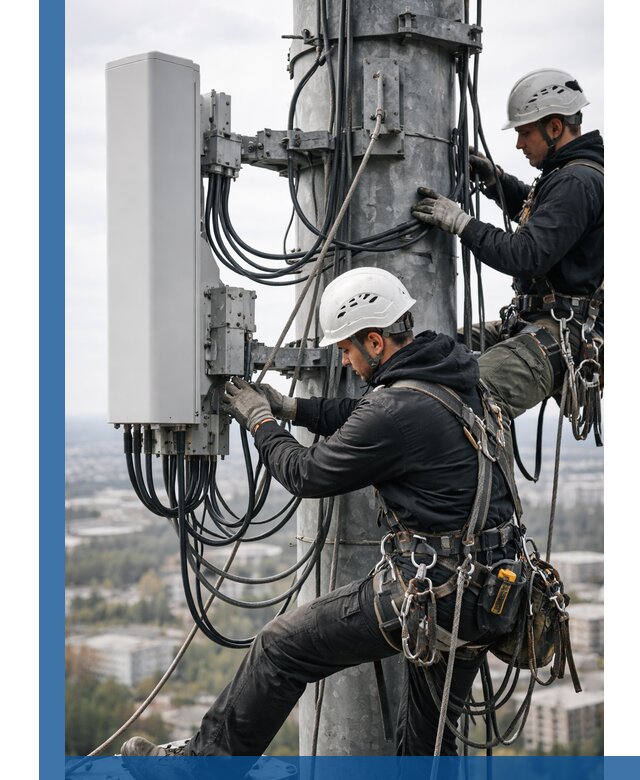 Монтаж оборудования связи на мачте в Туле с пусконаладкой