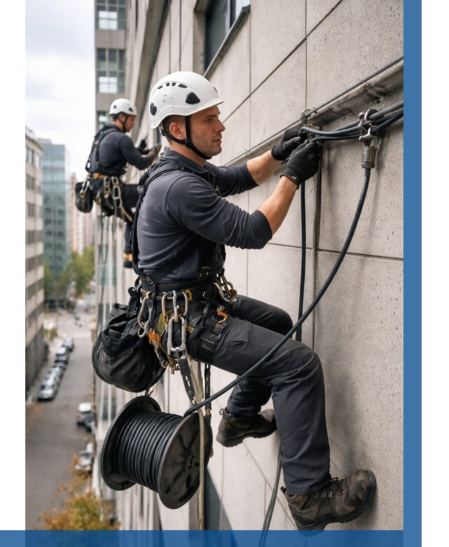 Прокладка кабеля по фасаду в Туле от 356 р. | ВЫСОТНИК-Тул