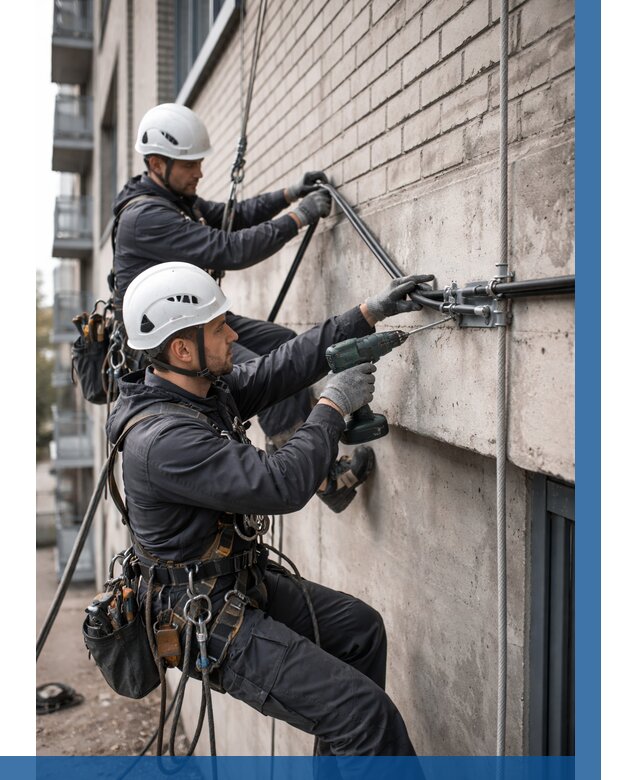 Крепление кабеля на фасаде в Туле от 356 р. | ВЫСОТНИК-Тул